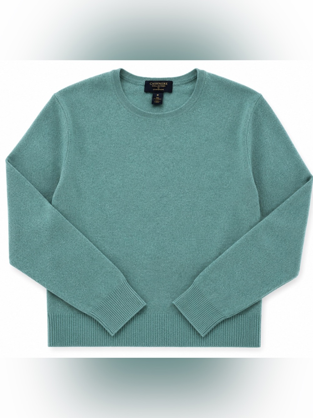 Charter Club Cashmere Sweater aqua crew neck size M - Picture 5 of 6